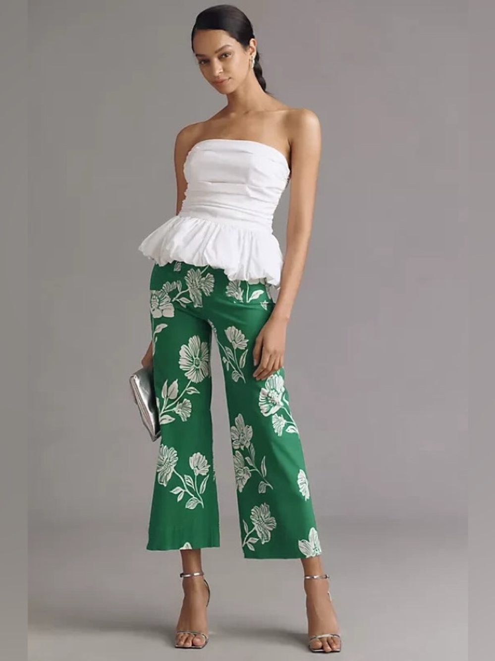 Anthropologie Maeve Colette floral wide leg cropped pants - Picture 2 of 7
